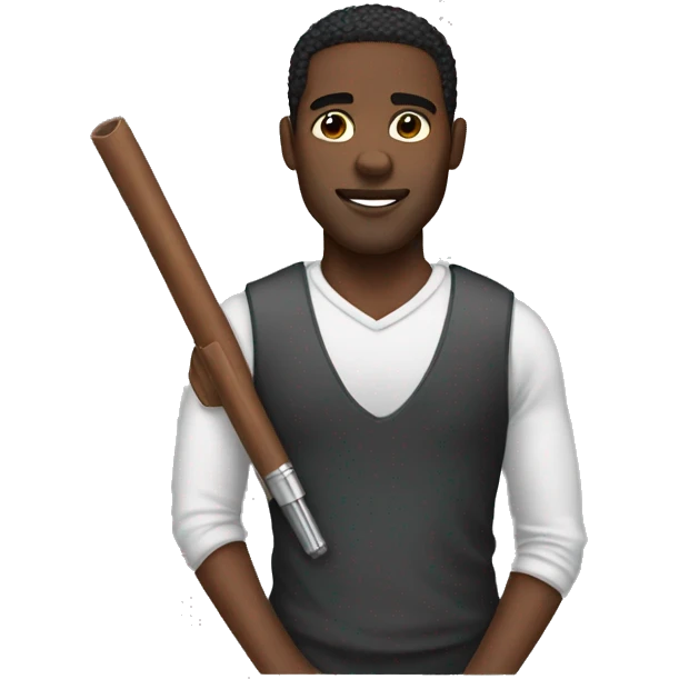 Black man with a taper  emoji