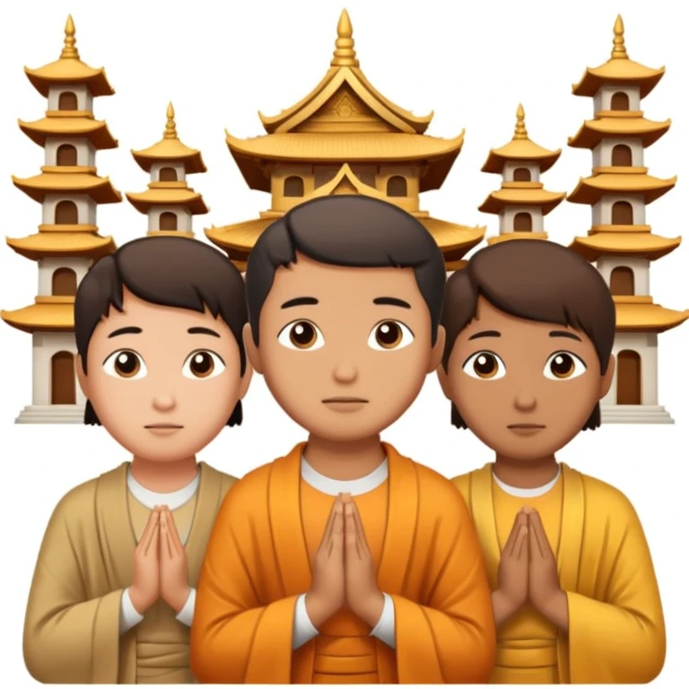 people praying in a Buddhist temple emoji
