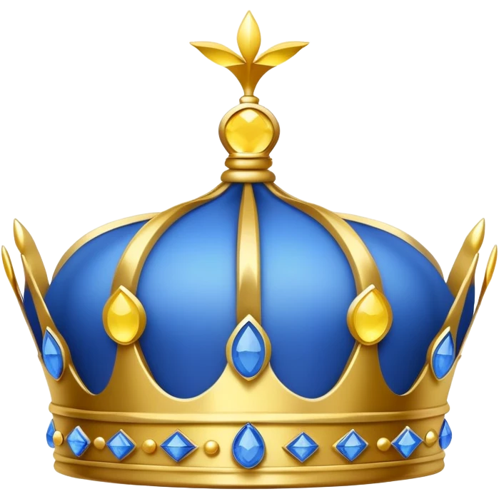 blue crown with lemon emoji