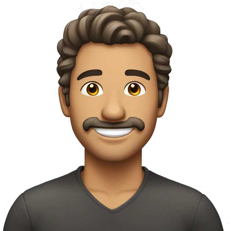Hombre Moreno con el cabello parado feliz  emoji