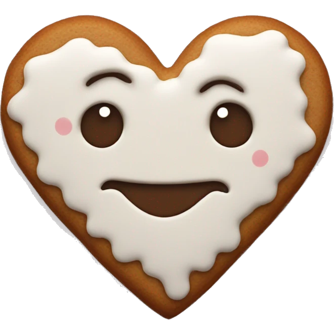 Gingerbread heart shaped cookie emoji