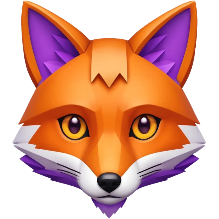 Purple colored blocky fox emoji