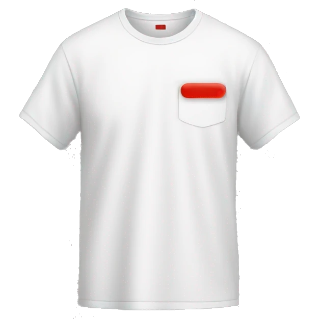white t-shirt with red trace emoji