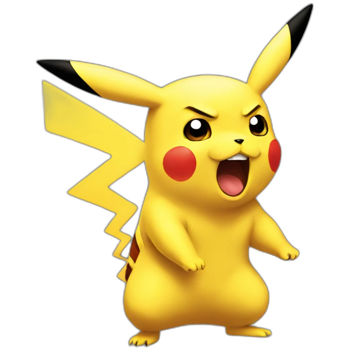 Pikachu angry to fight emoji