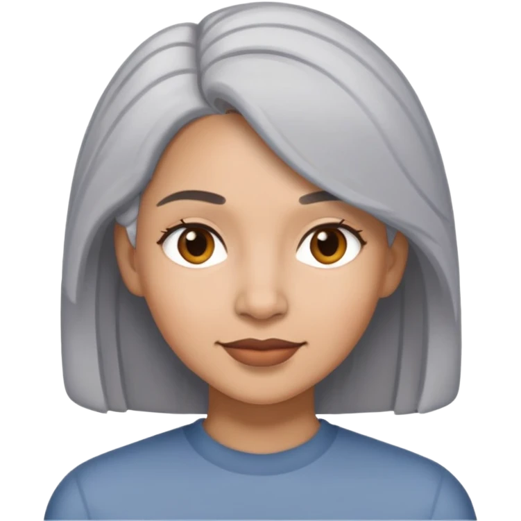 Femme métisse cheveux gris  emoji