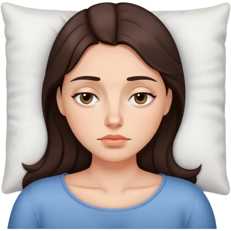 sleepy brunette woman with dark circles under eyes emoji