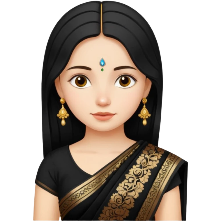 Russian girl in Indian blacksaree show full image emoji