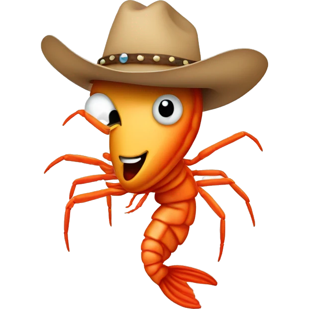 shrimp with a cowboy hat emoji