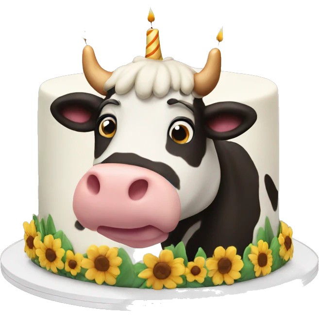 Cow birthday cake emoji
