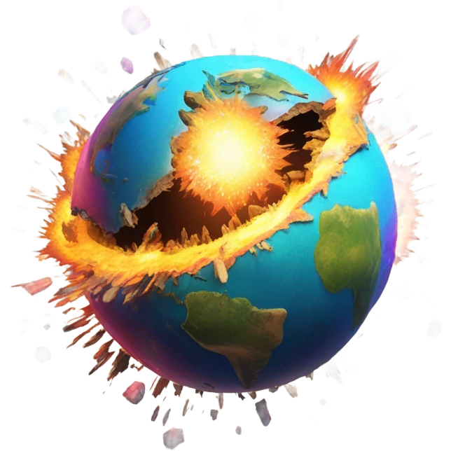 Exploding planet emoji