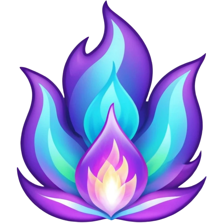 glitter purple and cian flame emoji