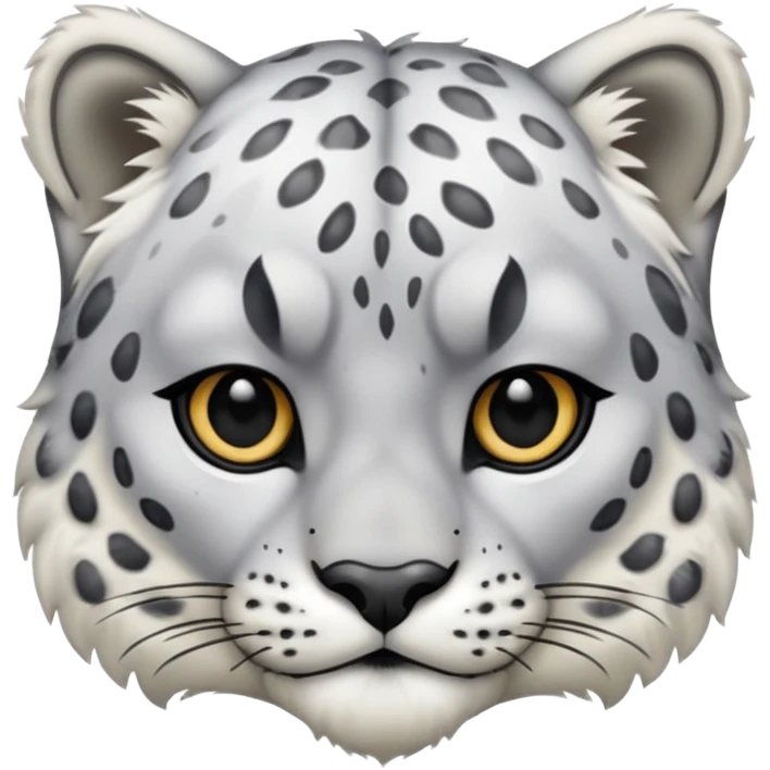 Deformed Snow leopard-Eyes are long and black emoji