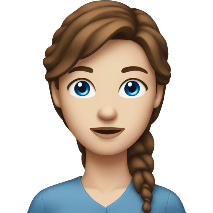 a lady with white skin blue eyes and brown hair emoji