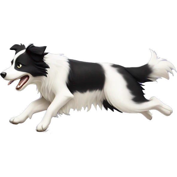Border collie jumping over anvil emoji