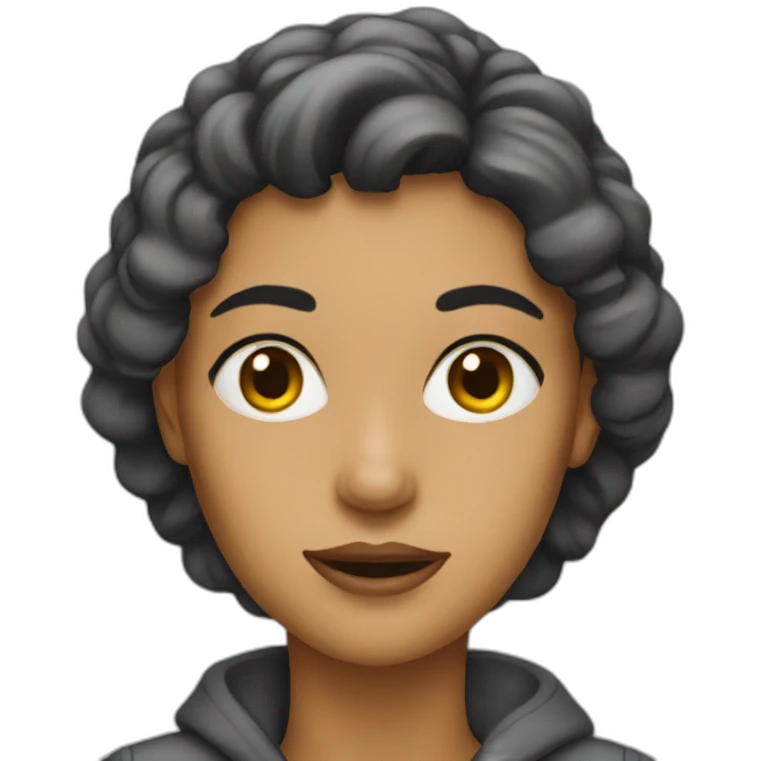 Woman with road face emoji