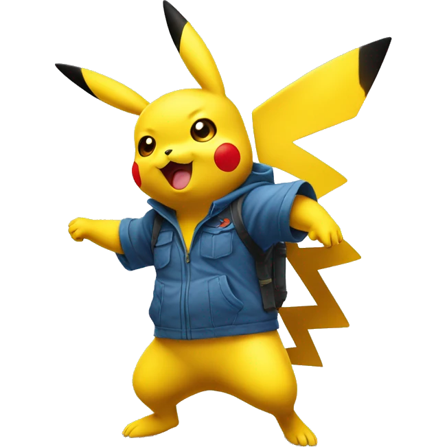 Pikachu usando un ataque emoji