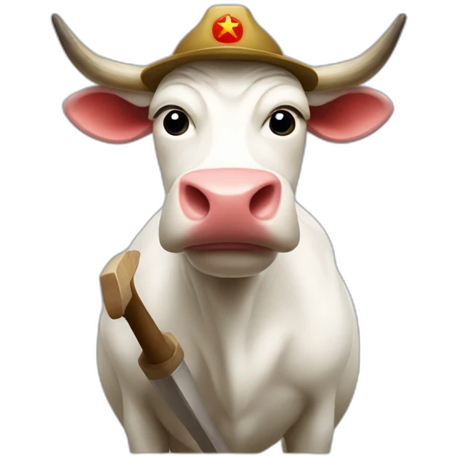 Communist cow with hammer and sickle emoji
