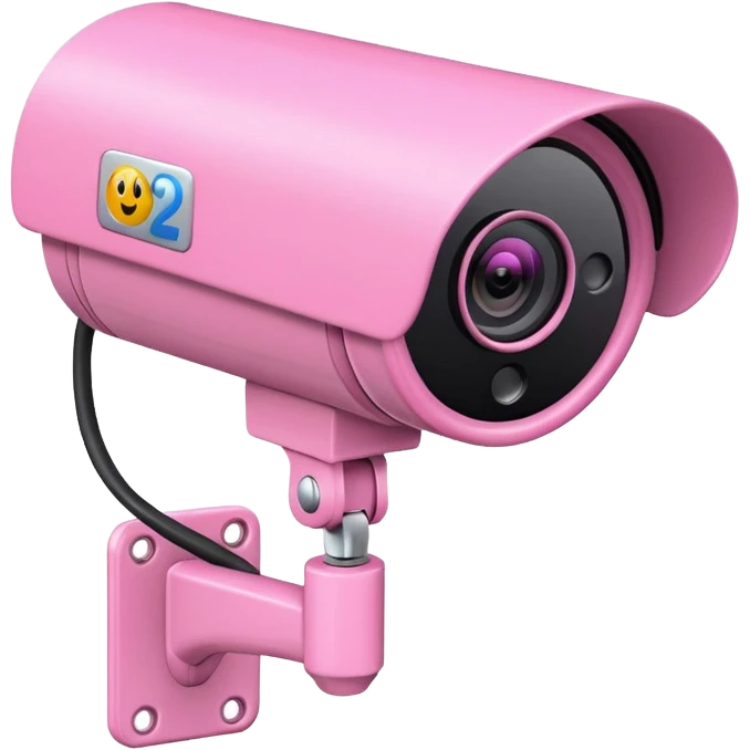 Security Camera pink with stickers 812 emoji
