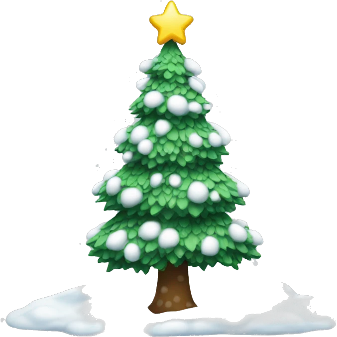 Cristmas tree with snow emoji