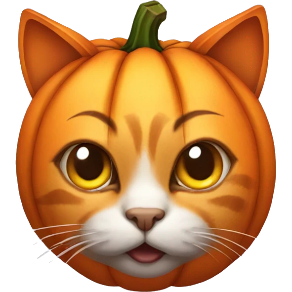 cat in halloween pumpkin emoji