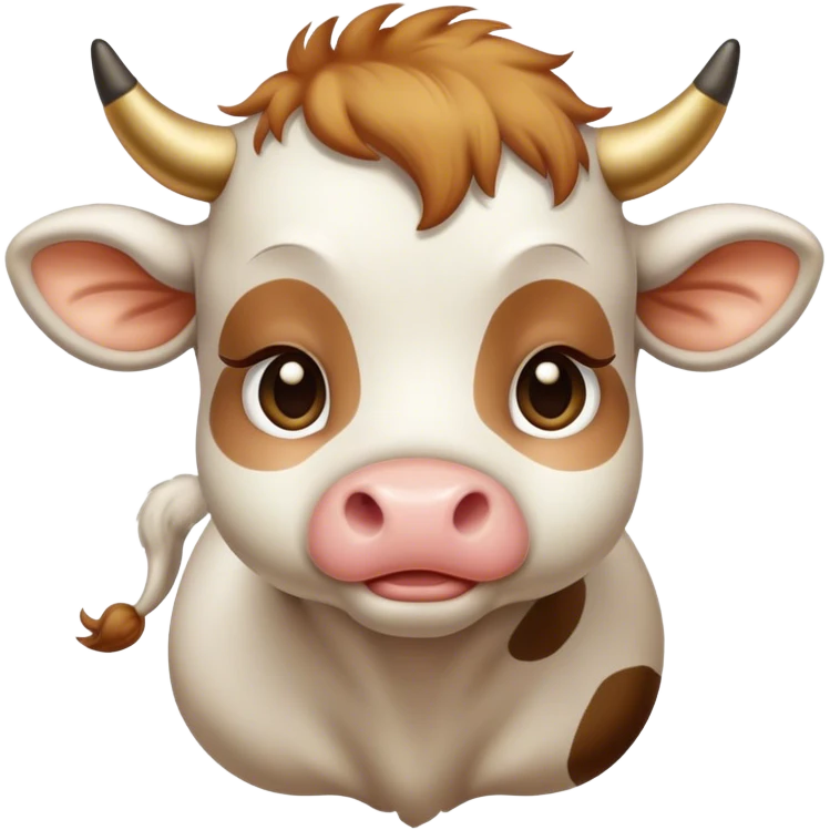 Vintage cherub cow emoji
