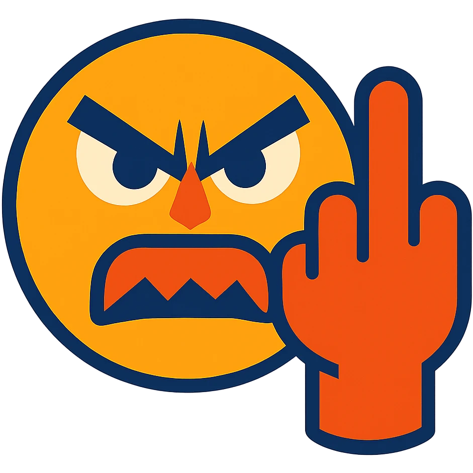 angry face showing middle finger emoji