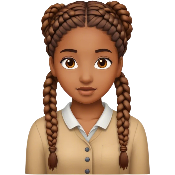 brown girl with braids emoji