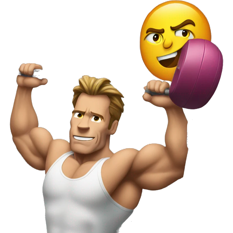 Arnold in gym emoji