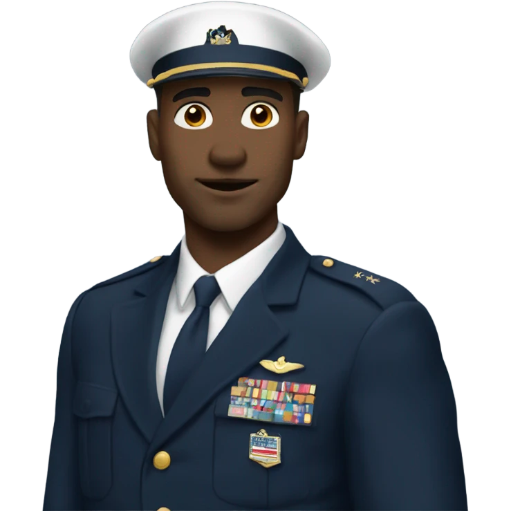 Chill guy meme in navy uniform emoji