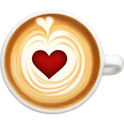 Latte with heart latte art emoji