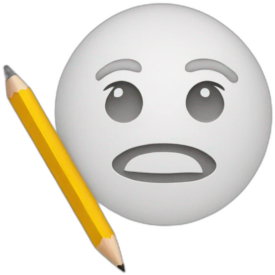 A4 paper with written text and pencil emoji