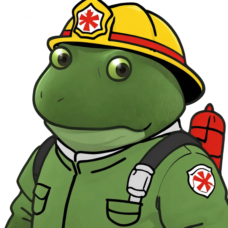 bufo in a fir fighter suit emoji