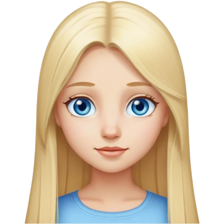Blonde girl long straight hair blue eyes birthday emoji