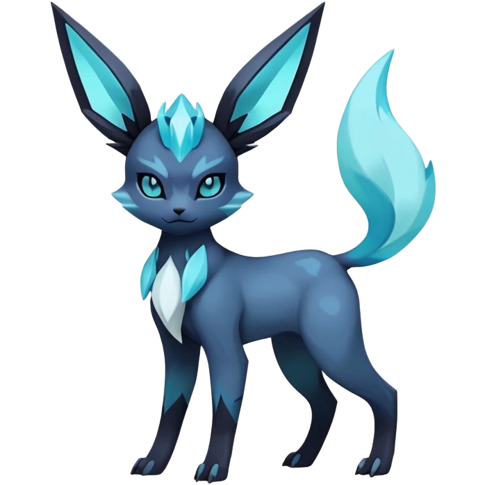 Shiny Edgy Badass Dark Pastel Gothic Glaceon-Amaura-Aurorus-Fakémon-hybrid-creature (full body)  emoji