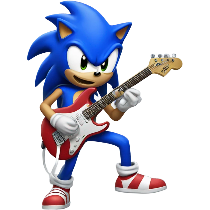 Sonic playing electric guitar  emoji