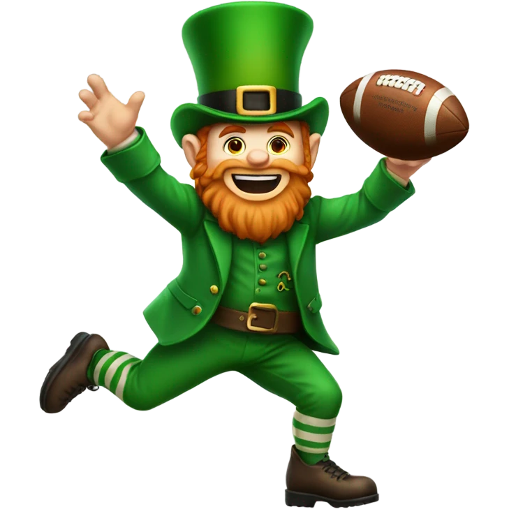 Leprechaun throwing a football emoji