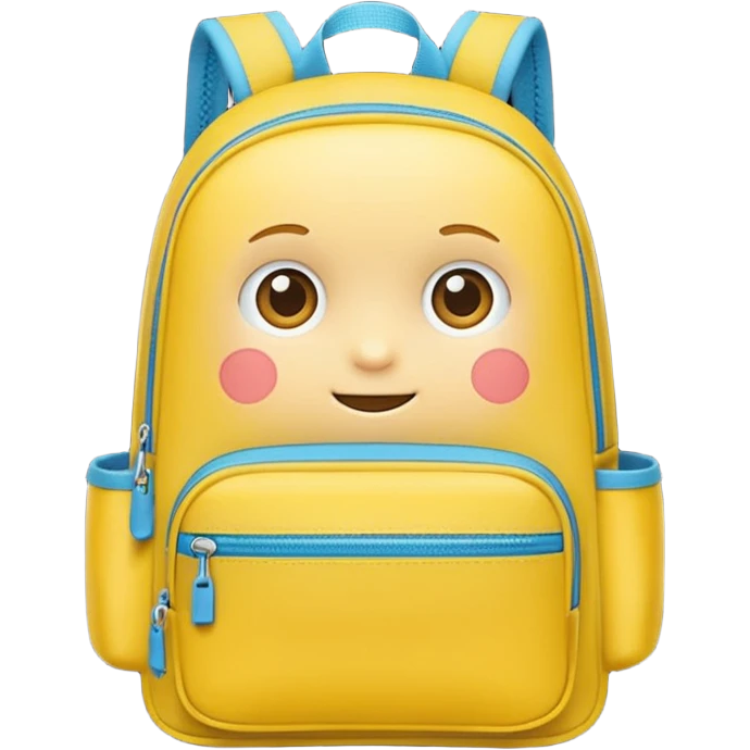 a yellow kid Backpack with zip emoji