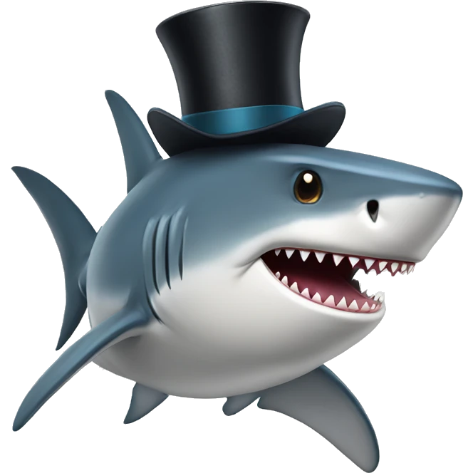 Shark with tophat emoji
