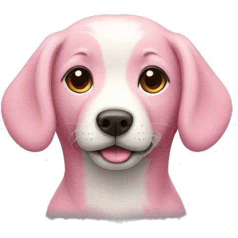 Un chien rose qui conduit emoji