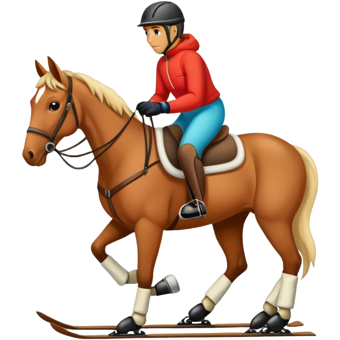 Skier behind a horse  emoji