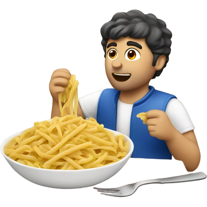 Italian guy eating pasta emoji