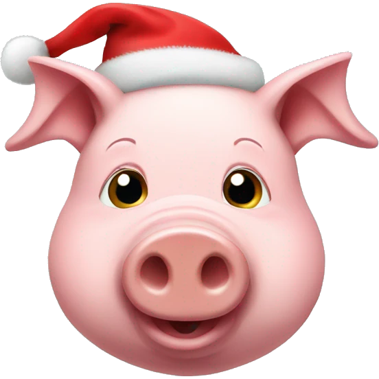 Pig with Christmas hat  emoji