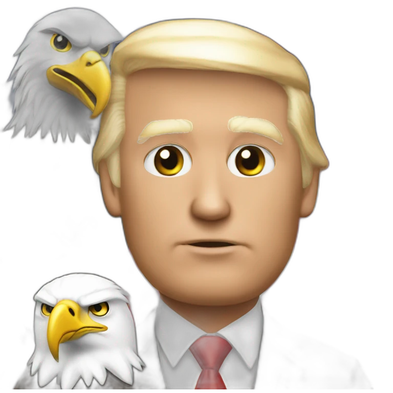 trump with bald eagle on his shoulder emoji