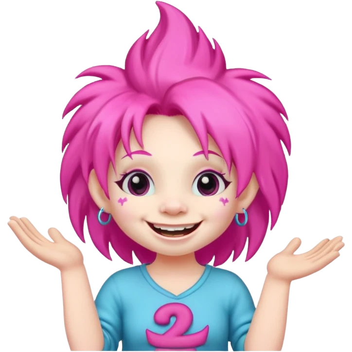 Troll Doll say happy birthday. emoji