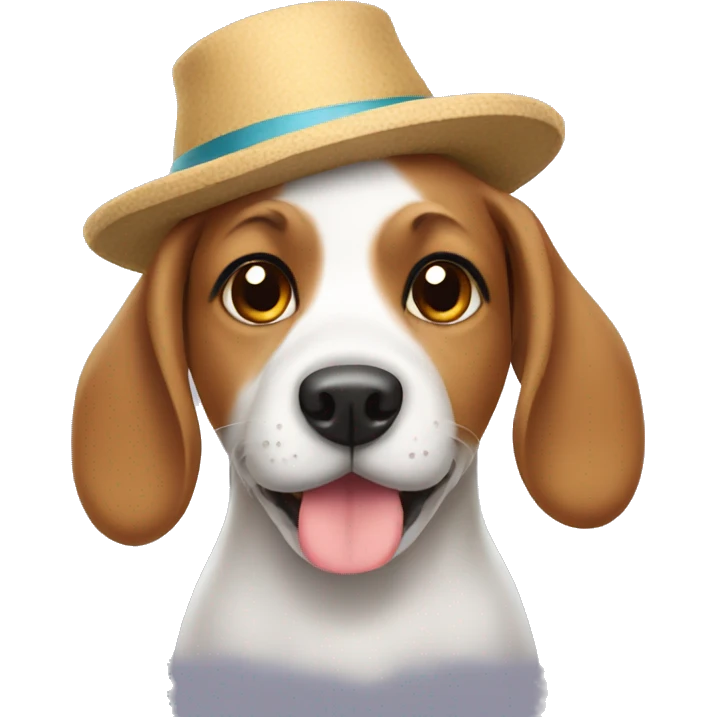 Dog with a cute hat  emoji
