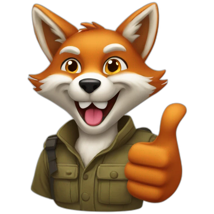 thumbs up fox  emoji