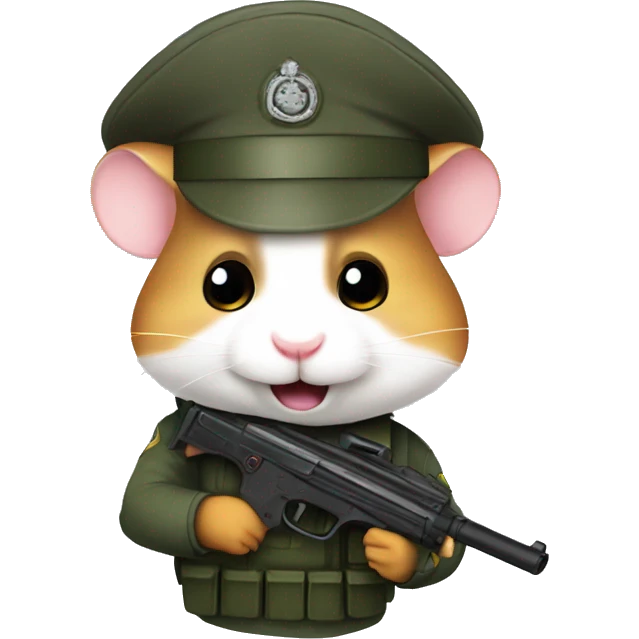hamster combat soilder with gun emoji