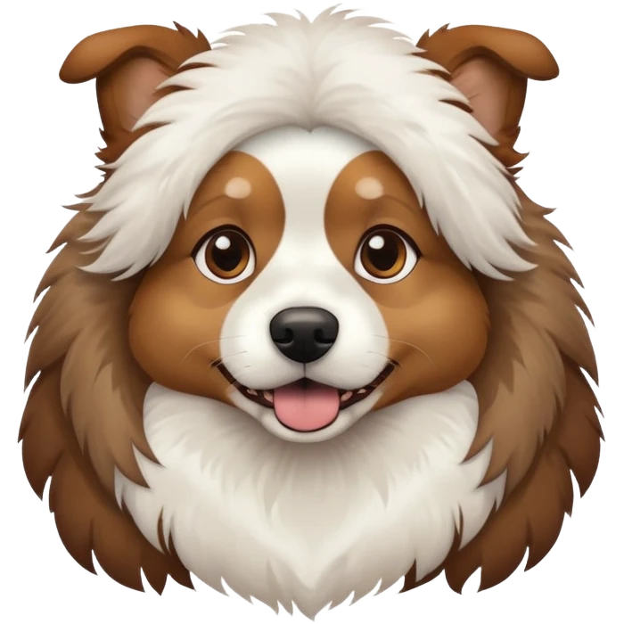 Dog wearing a Josué emoji