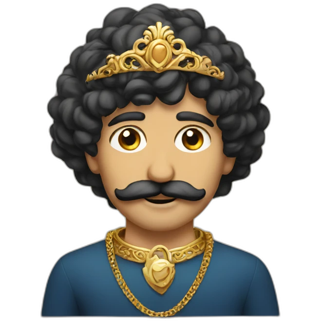 Persian man with gold necklace and moustache emoji