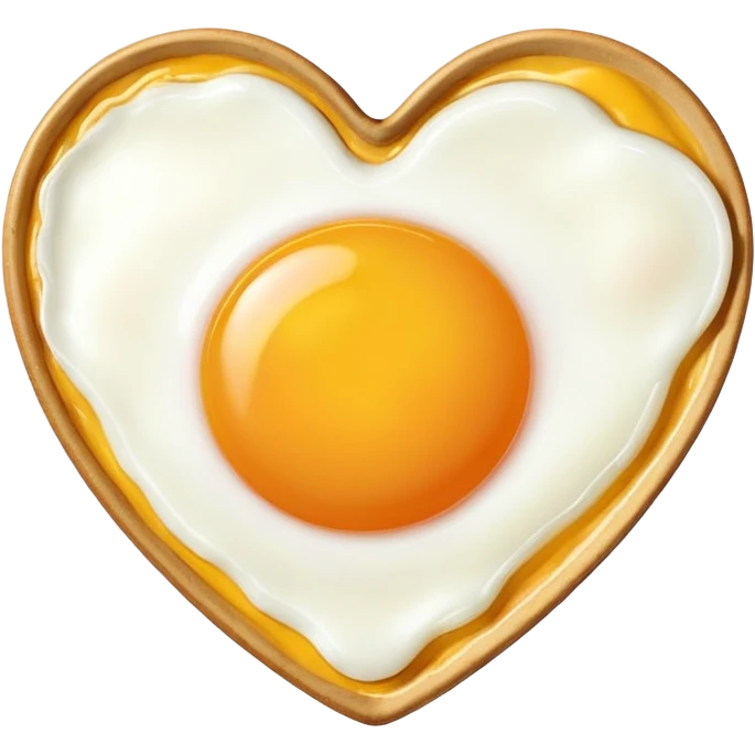 fried egg in the shape of a heart emoji